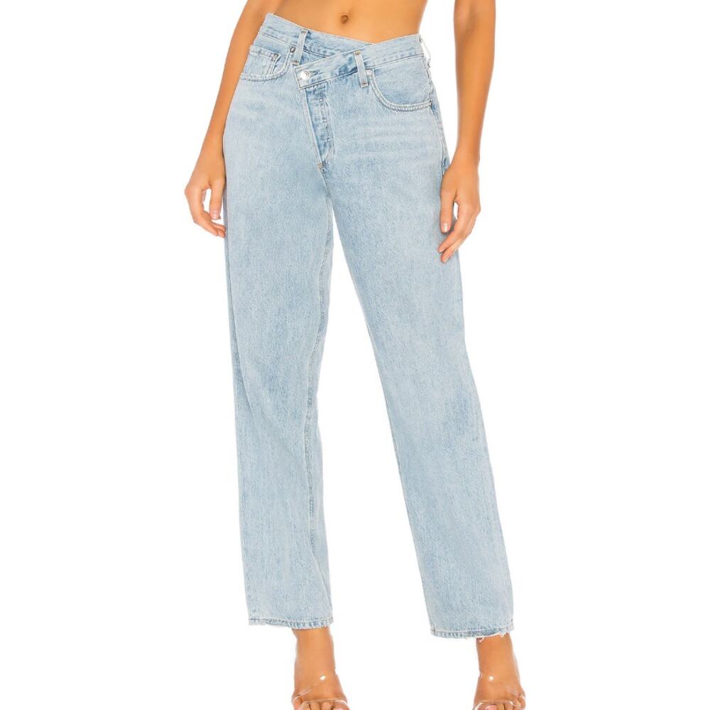 Agolde Criss Cross Upsized Denim Jean in Suburbia - Picture 2 of 11